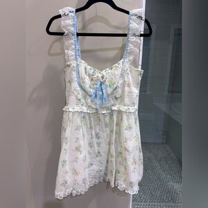 For Love & Lemons Elegant White Babydoll Dress size Medium